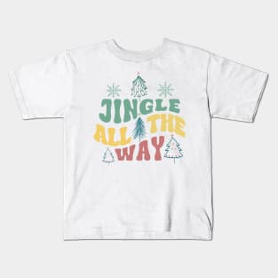 Jingle All The Way, Christmas Text Kids T-Shirt